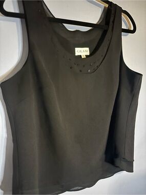 Black Embellished Sleeveless Tank